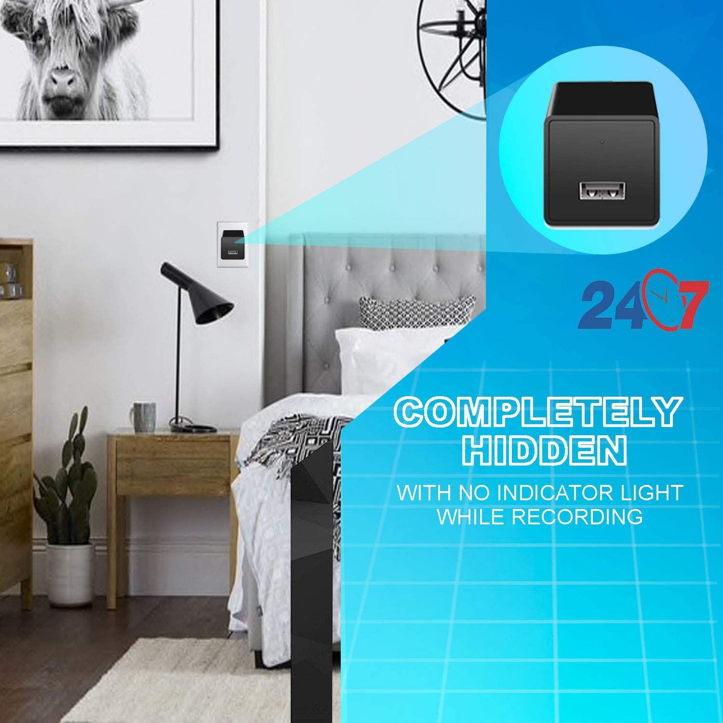 WIFI- 1080P Mini Charger USB Camera